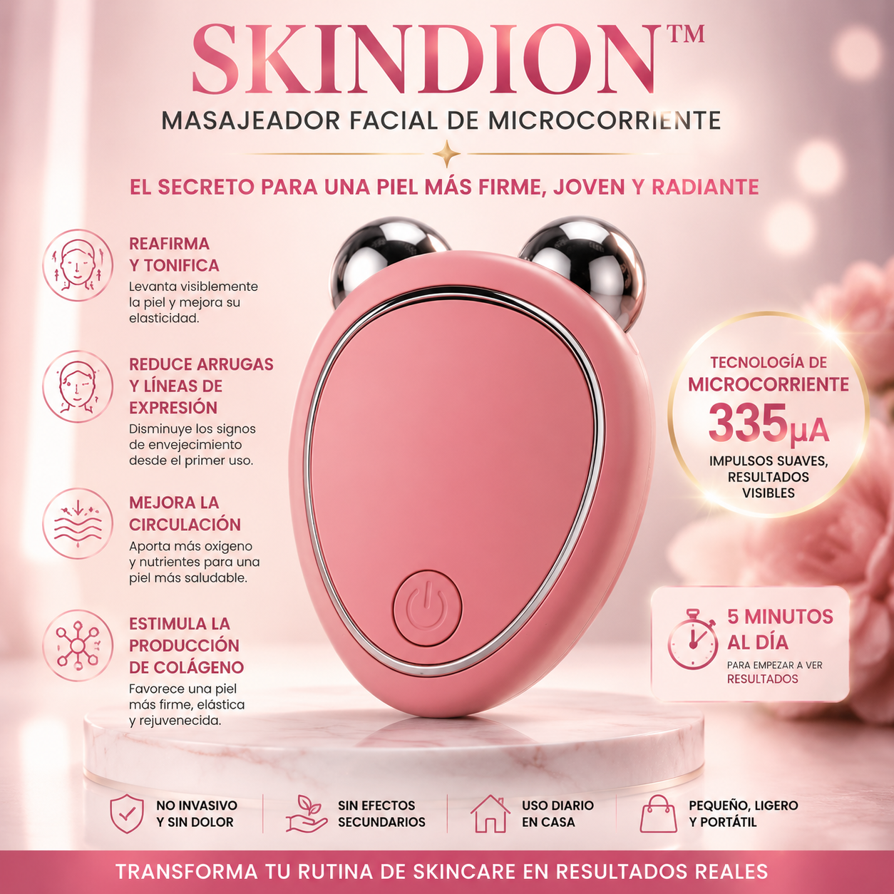 SKINDION™|  Masajeador Facial de Microcorriente