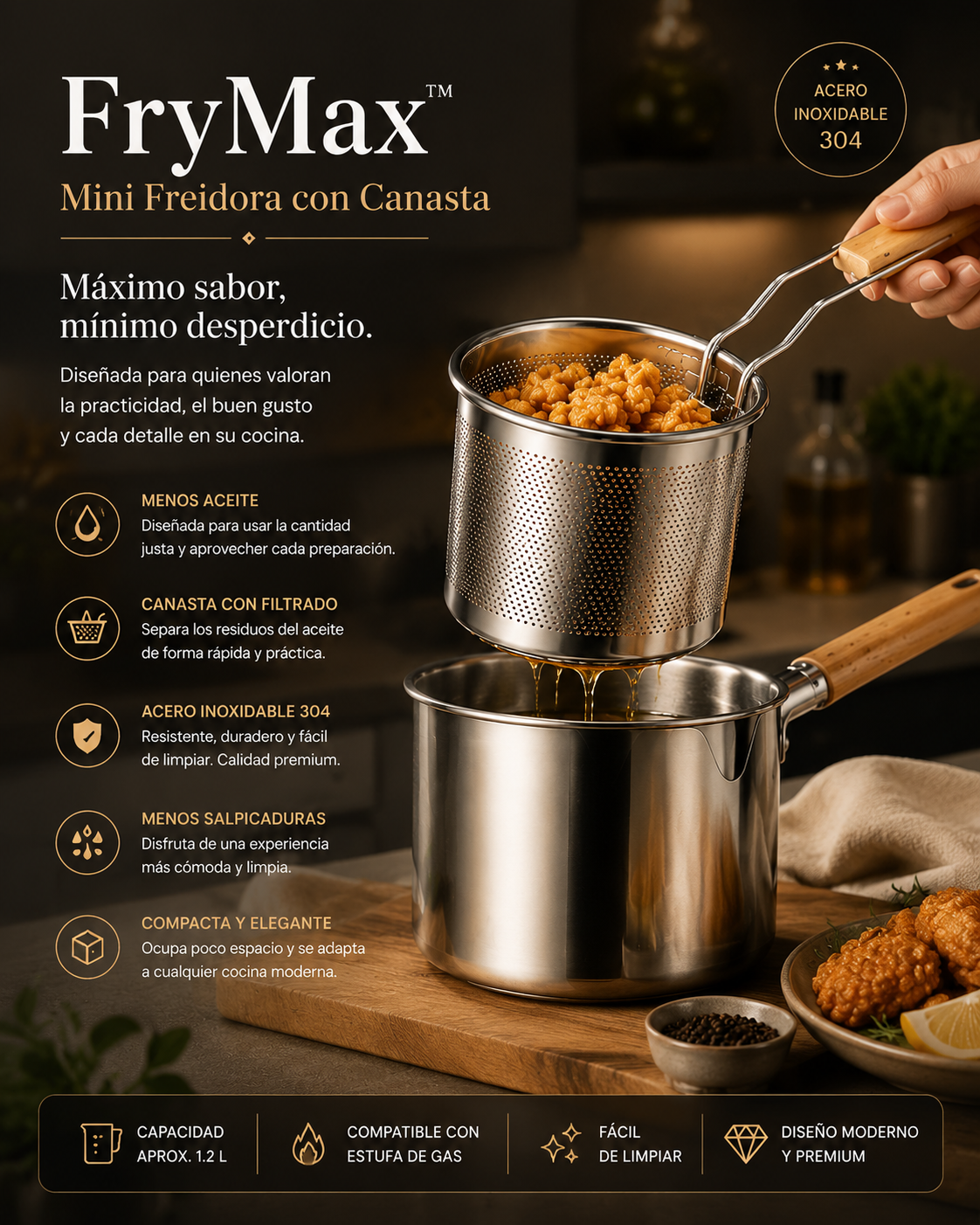 🍟 FryMax™ Mini Freidora Con Canasta