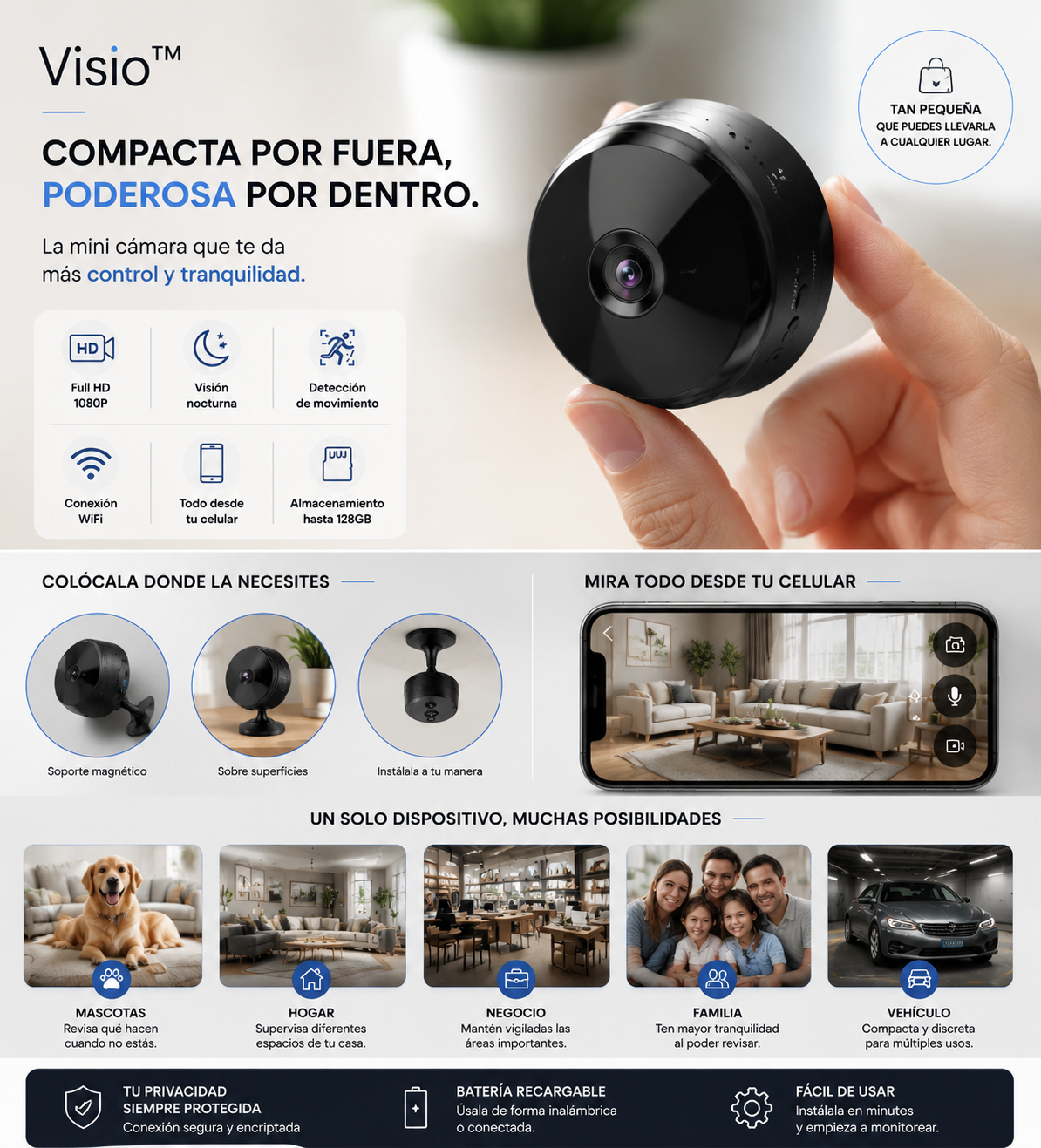 Visio™ — Cámara Compacta de Seguridad