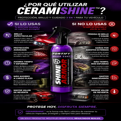 🚗✨ CeramiShine™ — Brillo & Protección 3 en 1